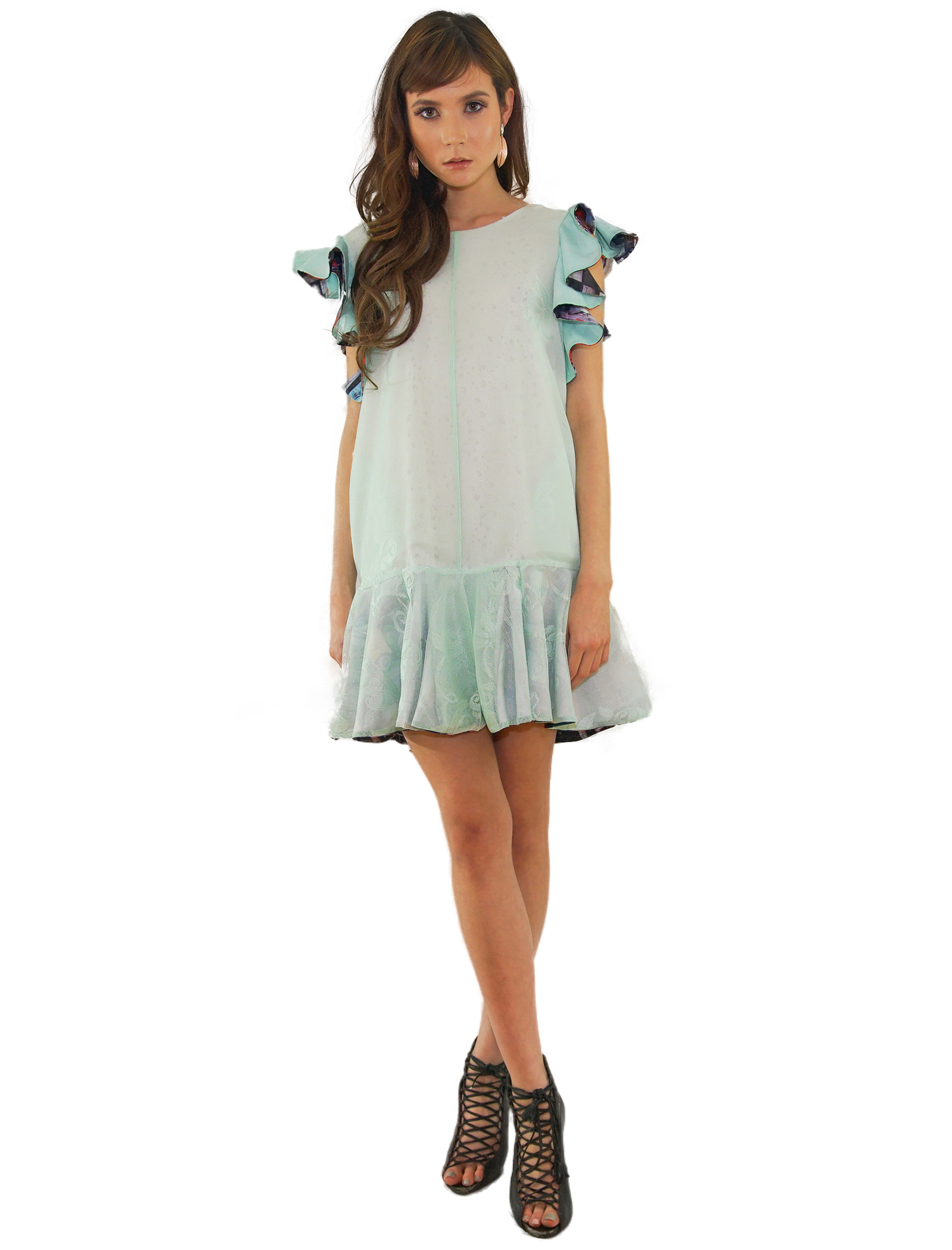 Natalia Ruffle Sleeve Midi Dress - Ayla Clothing